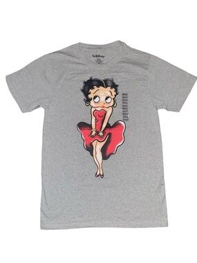 BETTY BOOP CHARACTER T-SHIRT - GREY MULTI SIZES (NEW WITH TAGS) A15